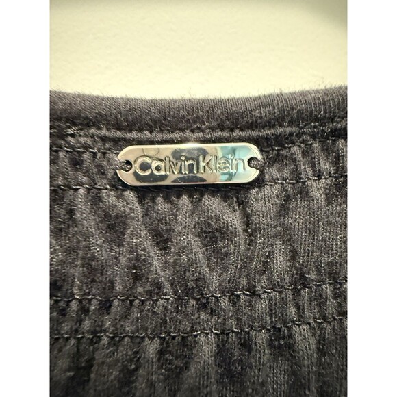 Women’s Calvin Klein black Crew Neck Sleeveless Smocked Maxi Dress L Large - Picture 5 of 6